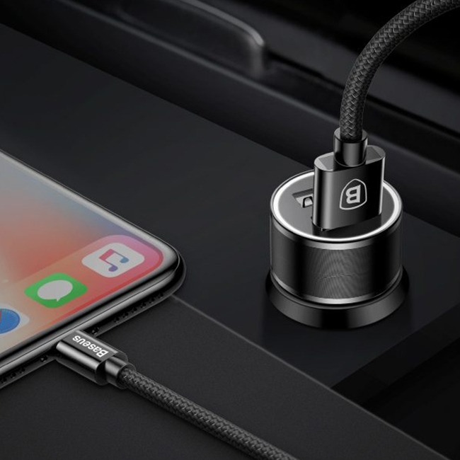 Baseus Small Screw 3.4A Dual-USB Car Charger with Lightning Cable | Mobile  Phone Prices in Sri Lanka | Life Mobile