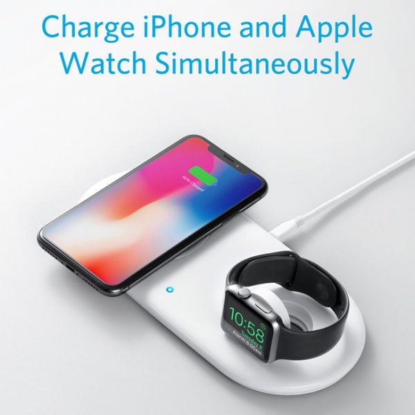 Anker PowerWave+ 2-in-1 Wireless Charging Pad with Watch Holder
