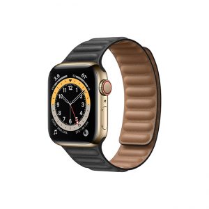 Apple-Watch-Series-6-42MM-Gold-Stainless-Steel-GPS-+-Cellular---Leather-Link-Black