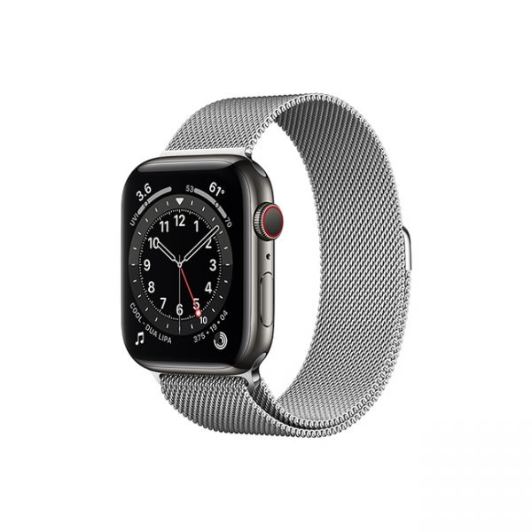Apple-Watch-Series-6-42MM-Graphite-Stainless-Steel-GPS-+-Cellular---Milanese-Loop-silver