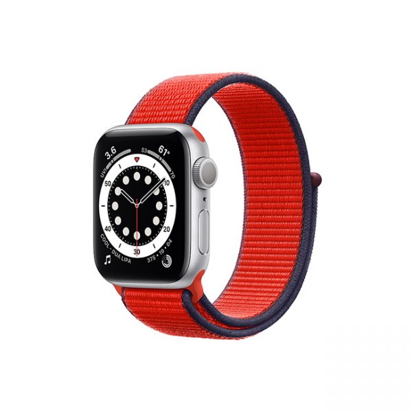 Apple-Watch-Series-6-42MM-Silver-Aluminum-GPS---Sport-Loop-Red