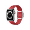 Apple-Watch-Series-6-42MM-Silver-Stainless-Steel-GPS-+-Cellular---Modern-Buckle-Scarlet