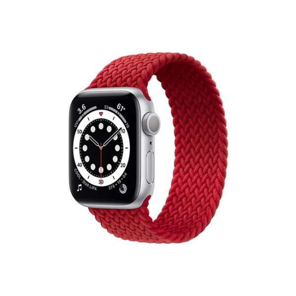 Apple-Watch-Series-6-42mm-Silver-Aluminum-GPS---Braided-Solo-Loop-Red