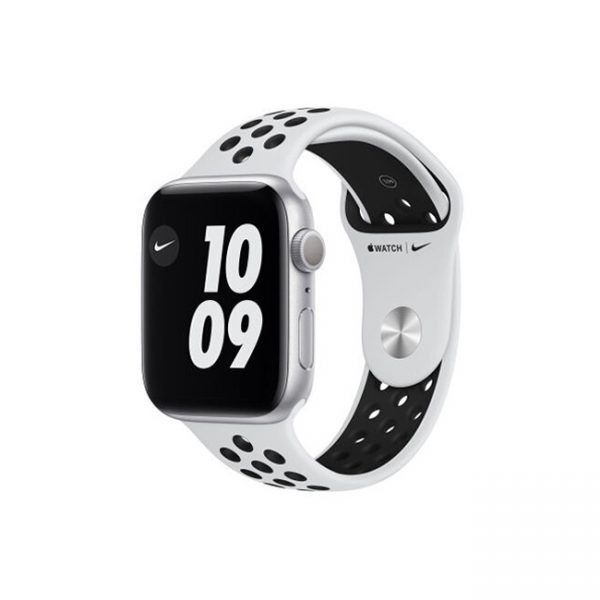 Apple-Watch-Series-6-Nike-44MM-Silver-Aluminum-GPS--Pure-Platinum---Black-Nike-Sport-Band