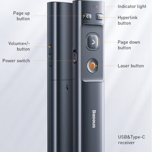 Baseus-Orange-Dot-Bluetooth-Wireless-Presenter-Remote-6