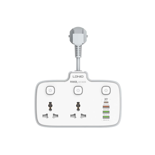 Ldnio SC2413 PD &amp;amp; QC3.0 2 Universal Outlets Power Socket