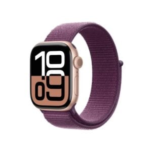 Apple Watch Series 10 46MM Rose Gold Aluminum GPS – Plum Sport Loop Band