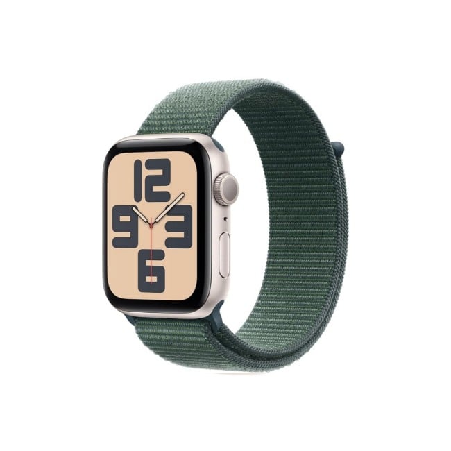 Apple Watch SE 2nd Gen 40MM Starlight Aluminum GPS – Green Sport Loop Band
