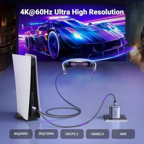UGREEN 35984A 4K@60Hz Active HDMI to USB-C Cable - Image 3