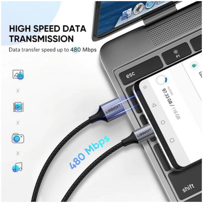 UGREEN 60126 USB-A to USB-C 1M Charging Cable