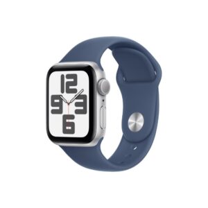 Apple Watch SE 2nd Gen 40MM Silver Aluminum GPS – Denim Blue Sport Band