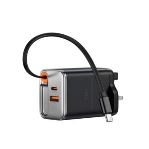 WiWU WI-G021 Helix Series 45W PD GAN Fast Charger With Built-In Type-C Retractable 70CM Cable