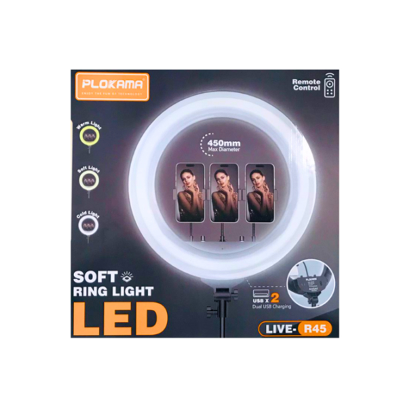 Plokama R45 45CM Soft LED Ring Light - Image 2