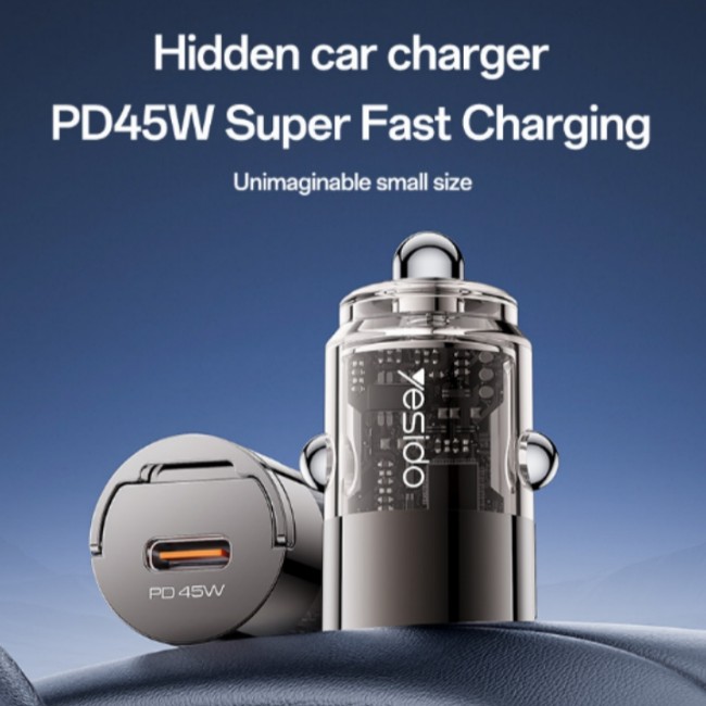 Yesido Y67 Single USB-C 45W Mini Car Charger - Image 2