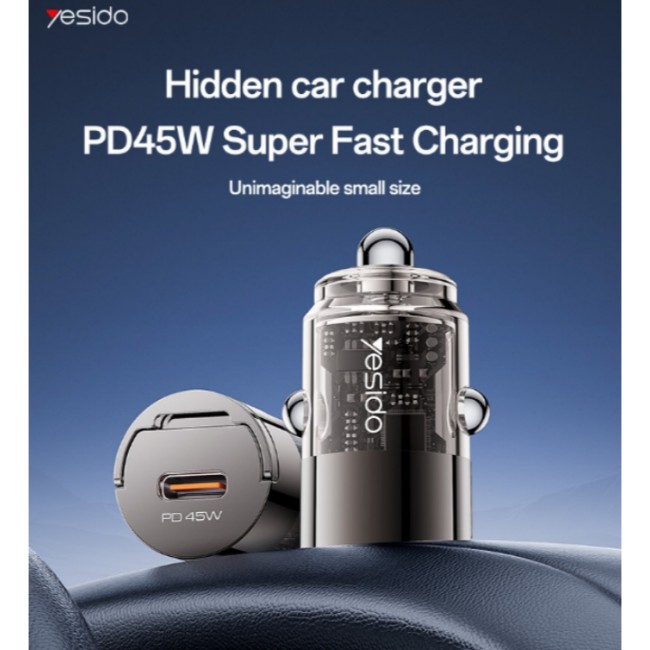Yesido Y67 Single USB-C 45W Mini Car Charger - Image 4