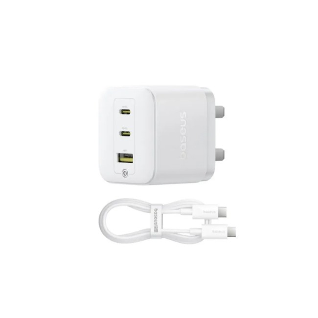 Baseus Palm 65W USB-C +2 - USB-A +1 UK Fast Charger With USB-C to USB-C Cable