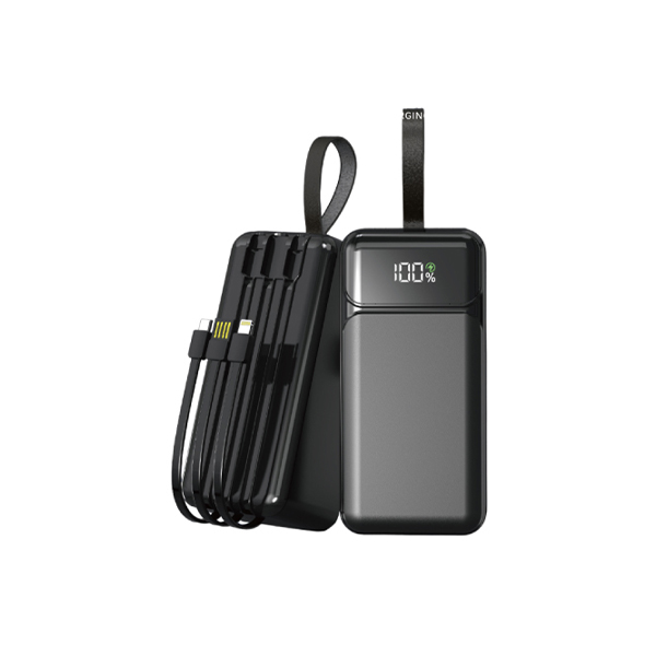 Aspor A318 22.5W 40000mAh Fast Charging Power Bank with Built-in Cables