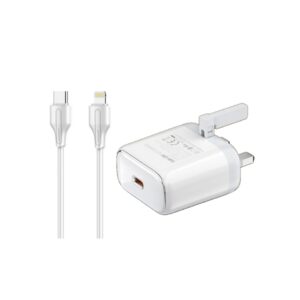 LDNIO Q1415 45W PD USB-C UK Wall Charger with Type-C to Lightning Cable
