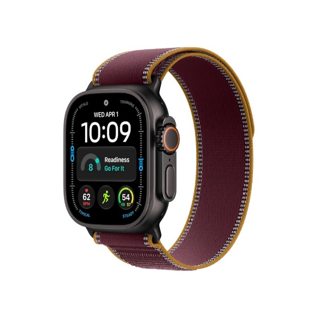 Apple Watch Ultra 4 49MM Black Titanium GPS + Cellular – Burgundy Trail Loop Band