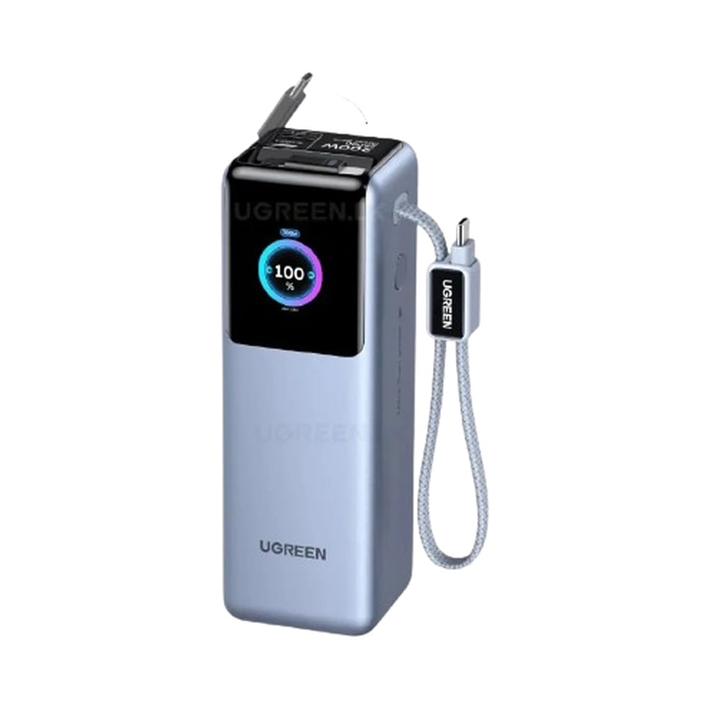 UGREEN 75702B 200W 25000mAh Smart Display Power Bank with Built-in and Retractable Cables