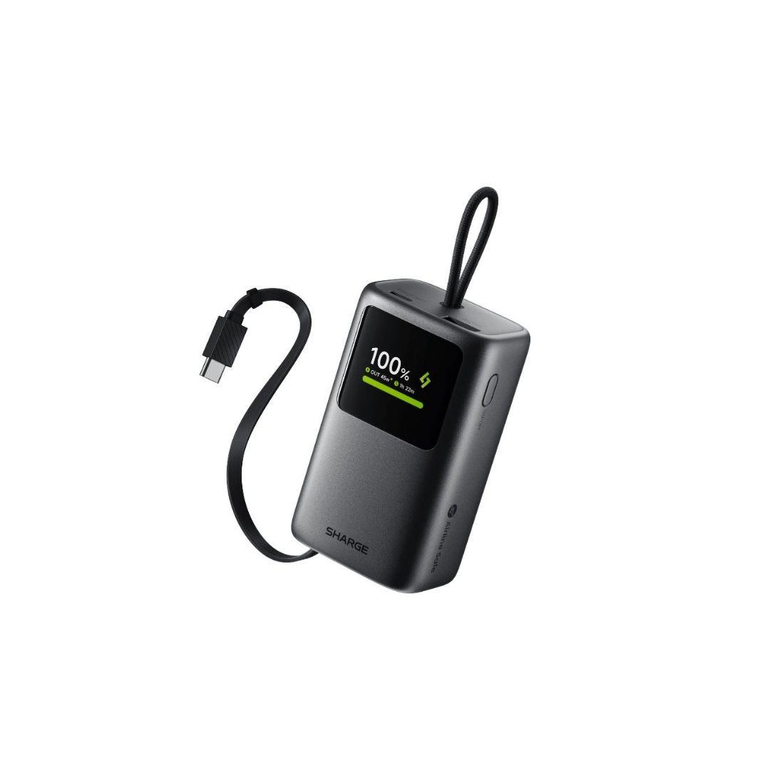 Sharge HyperTower E3 45W 10000mAh Power Bank with Built-in USB-C Cable